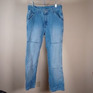 Jordache Vintage Double Knee Cargo Light Wash Denim Jeans Grunge Skater 7